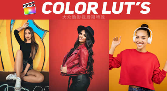 FCPX调色插件-130种电影大片VLOG旅行亮度对比复古VHS黑白调色预设 Color Lut's