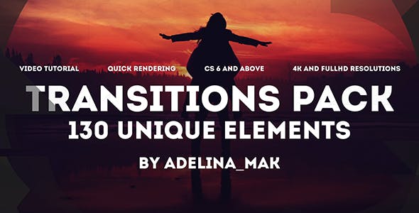 AE模板-130组各种图形遮罩蒙板转场过渡动画 Transitions Pack