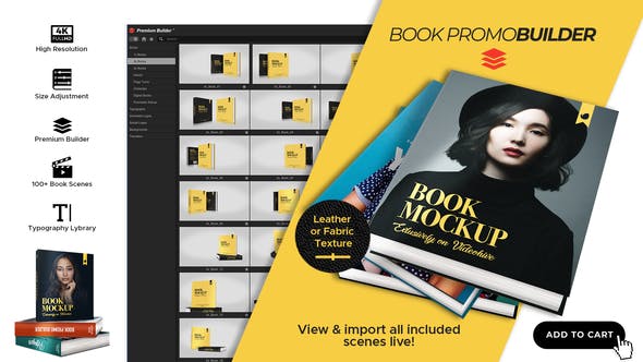 AE脚本模板-三维书本翻页展示文字标题图像背景包装介绍预设 Book Promo Builder
