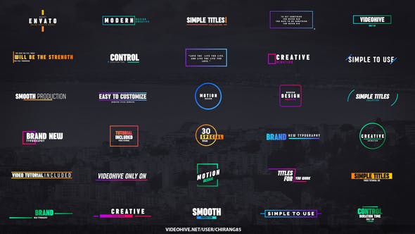 PR预设模板-30种现代炫彩文字标题动画 Colorful Modern Titles for Premiere Pro