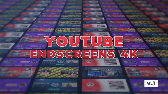 AE模板-UP主视频结尾播放宣传介绍展示动画 YTB EndScreens 4K