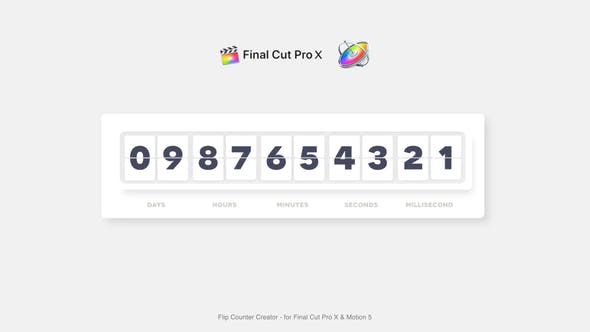 FCPX插件-数字滚动翻页倒计时钟表计数器工具 Flip Counter Creator