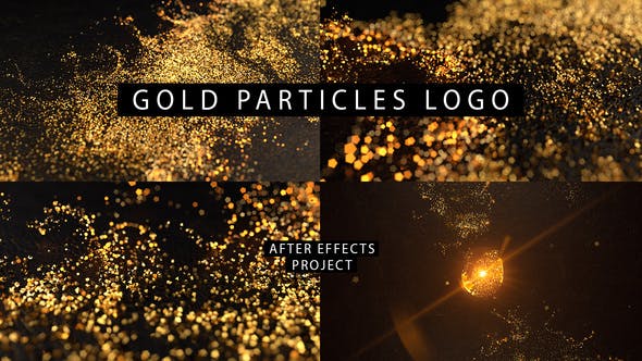 AE模板-金色粒子LOGO标志片头动画 Gold Particles Logo