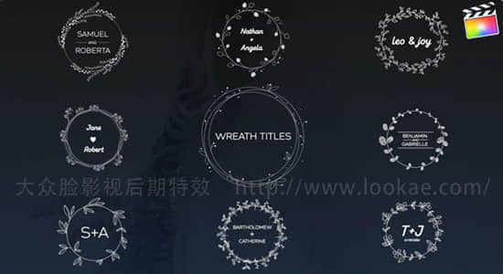 FCPX插件-35种浪漫小清新线条花蔓婚礼文字标题动画 第八季