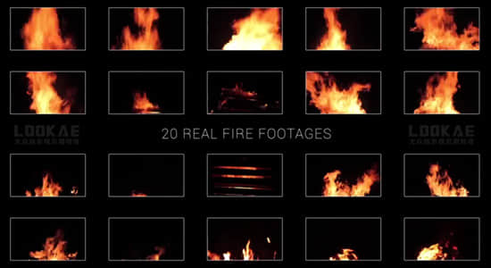 视频素材-20个真实熊熊烈火燃烧火焰动画素材 Pack Real Fire