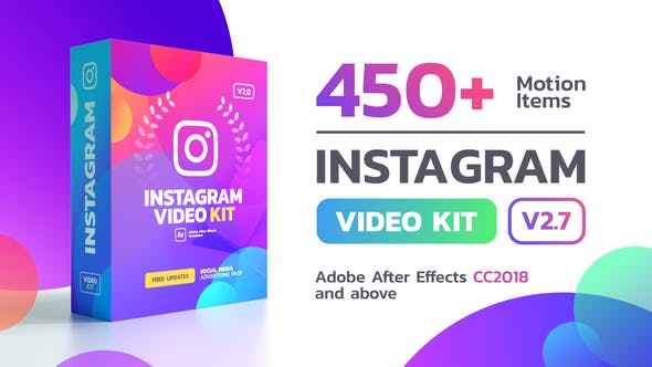 AE模板-450个手机抖音微信小程序竖版图文设计排版包装动画 Instagram Stories v2.7