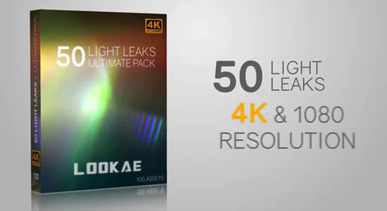 4K视频素材-50个漂亮精致镜头漏光炫光动画视觉效果包 Light Leak Visual Effects Package