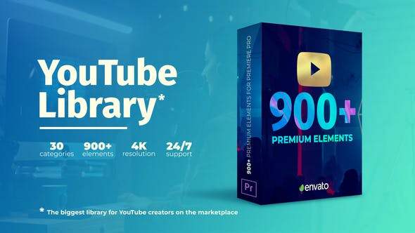 PR模板预设-900种时尚文字标题动画视频无缝转场预设 Youtube Pack - Transitions & Assets