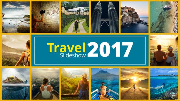 AE模板-旅行游玩照片相册图片幻灯片动画展示 Travel Photo Slideshow