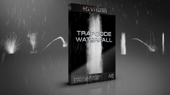 AE模板-5组水流瀑布飞溅喷洒流体特效动画 Waterfall Pack