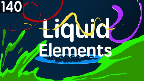4K视频素材/AE模板-140个液体MG运动图形流体动画 Liquid Elements