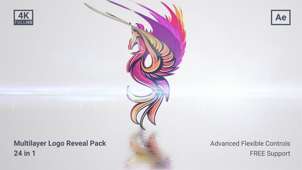 AE模板-24种简洁明亮多层LOGO标志动画片头 Clean Multilayer Logo Pack