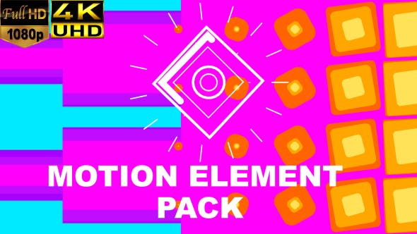 4K视频素材-100个现代时尚流行MG图形动画素材包 Motion Elements