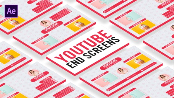 AE模板-网红博主自媒体UP主视频结尾宣传包装 Sweet Youtube End Screens