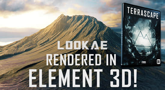 大气壮丽山峰峡谷地形高山雪山星球地表E3D材质贴图OBJ模型 Terrascape (Landscapes for Element 3D)