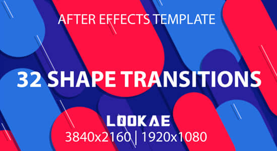 AE模板-32种图形转场动画预设 Shape Transitions for After Effects