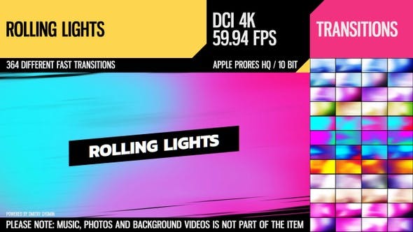4K视频素材-364个滚动流光动画效果 Rolling Lights (4K Transitions)