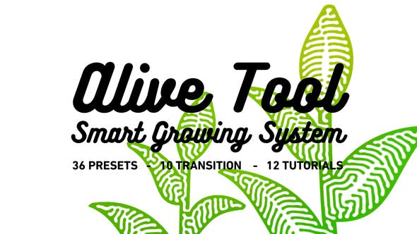 AE模板-植物生长系统文字标题LOGO图形动画 Alive Tool: Smart Growing System