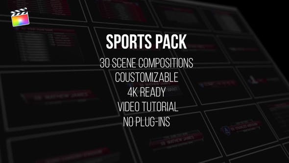 FCPX插件-30种体育赛事比分排行榜包装动画 Sports Pack
