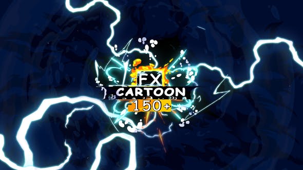 视频素材-150种二维卡通流体能量闪光爆炸烟雾火焰MG动画 Cartoon Fx
