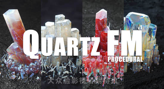 C4D预设-晶莹剔透水晶三维晶体模型预设 TFM – Quartz FM + 使用教程