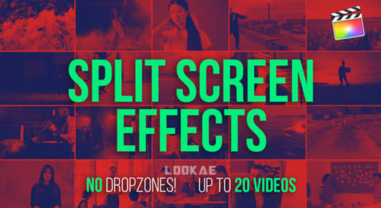 FCPX插件-9组多画面组合视频分屏动画预设 Split Screen Effects Kit V2 + 使用教程