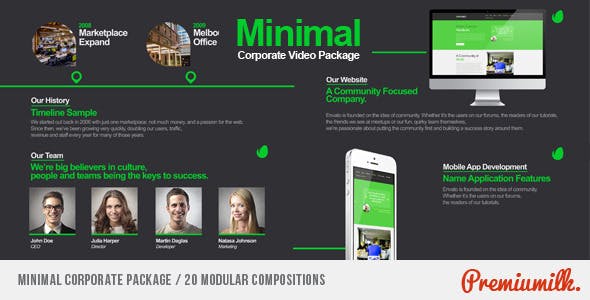 AE模板-迷你简洁公司企业商务介绍展示包装 Minimal Corporate Package