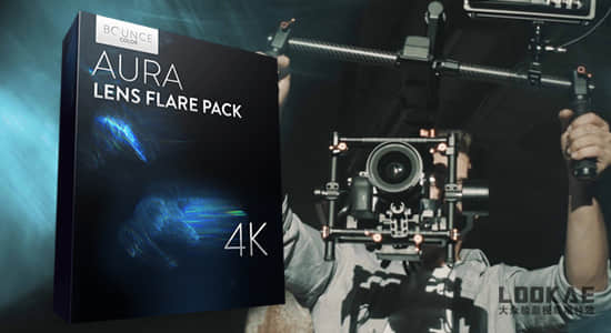 4K视频素材-25组真实漂亮镜头光晕玻璃质感光斑动画 AURA Lens Flares 4K
