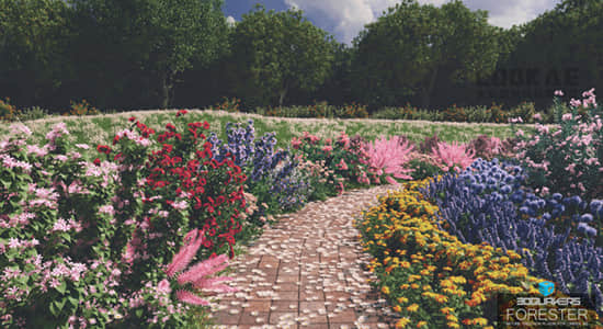 花草树木森林植物生成器C4D插件 Forester v1.5.4 Win+Expansion Pack V1+2预设包