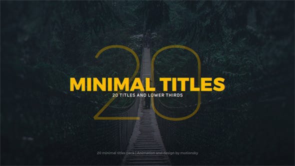 AE模板/PR预设-20个现代迷你简洁文字标题字幕条动画 Minimal Titles