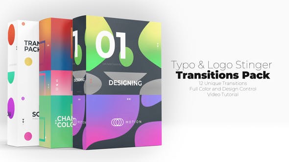 FCPX转场插件-12组现代时尚图形标题LOGO过渡效果 Typo & Logo Stinger Transitions Pack