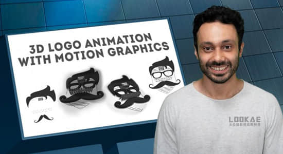 AE教程-学习制作动态三维LOGO图形动画 3D Logo Animation with Motion Graphics