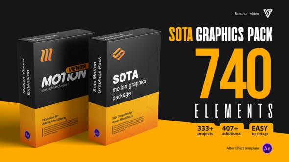 AE脚本-740个现代时尚文字标题宣传封面排版设计图形动画预设 Motion Graphics Pack