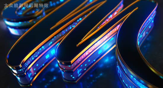 AE教程-使用E3D插件制作三维霓虹发光文字LOGO动画 3D Text & Logo Animation