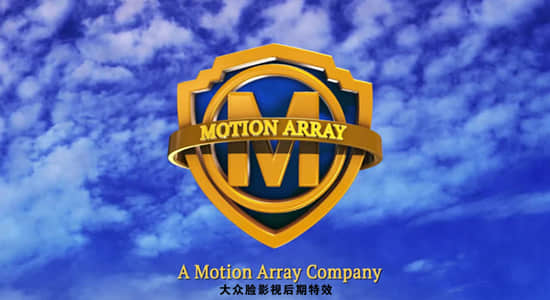 AE模板-仿华纳兄弟电影公司LOGO片头-需要用E3D插件 Golden Shield Logo