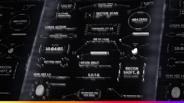 AE模板-未来科技感指示线呼出文字标题展示介绍动画 HUD Titles and Call-Outs Pack