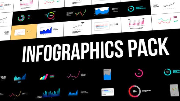 FCPX插件-25个信息数据柱状图曲线图表动画 Infographics