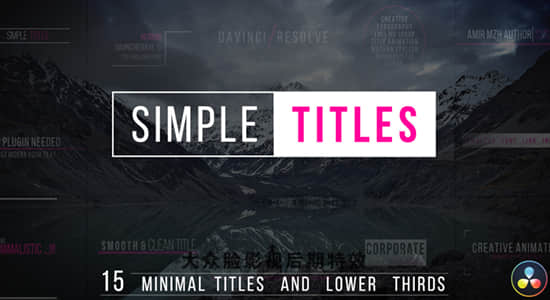 达芬奇模板-15组现代简洁文字标题设计动画 Simple Titles