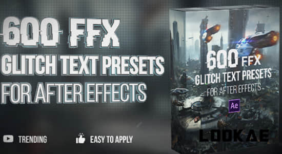 AE预设模板-600个故障毛刺干扰失真文字标题动画预设 Glitch Text Presets