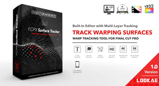 FCPX插件-物体曲面自动跟踪特效合成高级工具 FCPX Surface Tracker
