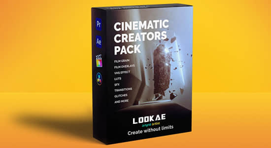 胶片颗粒光晕灼烧毛刺VHS视频音效LUTS素材包 Artlist - Cinematic Creator Pack 2020