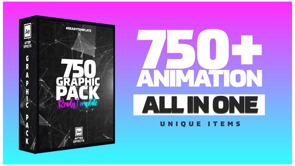 AE模板-750个社交媒体文字标题排版设计包装宣传动画 Graphic Pack - GFX