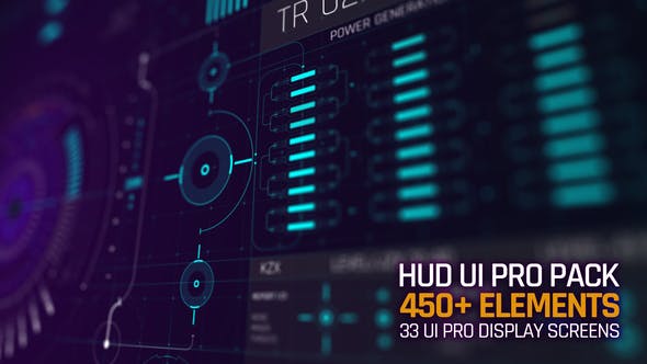 AE模板-450个军事科技医疗UI界面HUD元素动画包 HUD UI Pro Pack