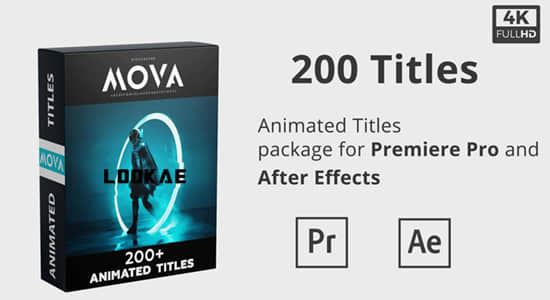 AE/PR模板-200个简单实用文字大标题动画预设 Mova Cinematic Titles