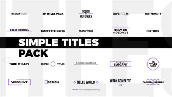 达芬奇模板-20个简洁文字标题动画 Simple Titles Pack DaVinci Resolve