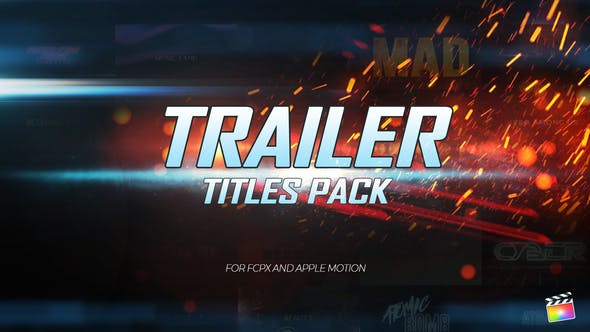 FCPX插件-31个大气史诗电影预告片文字标题场景动画 Trailer Titles Pack