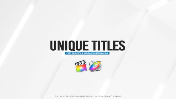 FCPX插件-20个现代商务文字标题组合动画 Unique Titles