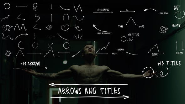 AE模板-手绘线条箭头文字标题动画 Arrows And Titles