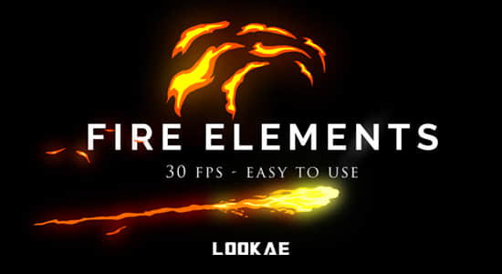 4K视频素材-50个动漫卡通火焰燃烧MG动画 Cartoon Fire Elements Pack