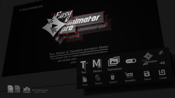 AE脚本-图形运动文字动画转场过渡生成器专业版 Easy Animator Pro Win/Mac
